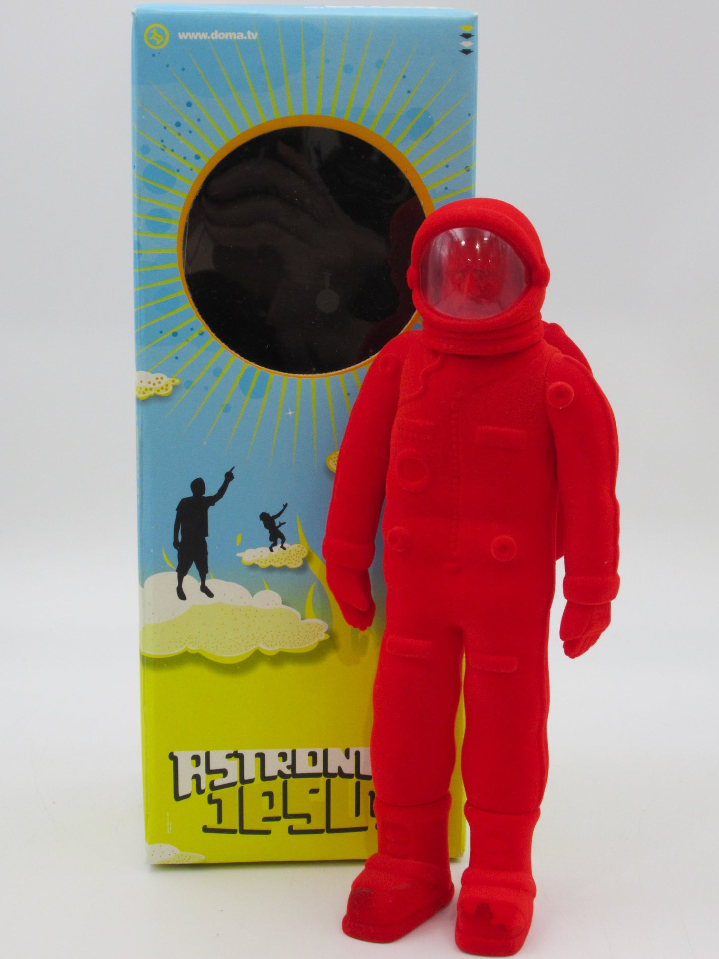 ASTRONAUT JESUS Red Flocked Figure - Doma/adFunture Workshop (2004) Limited Edition Designer Art Toy