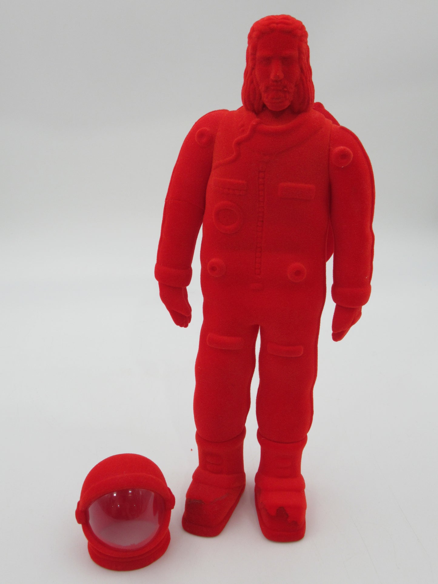 ASTRONAUT JESUS Red Flocked Figure - Doma/adFunture Workshop (2004) Limited Edition Designer Art Toy