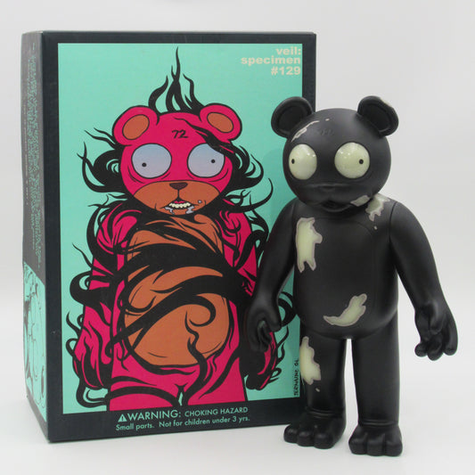 JERMAINE ROGERS Veil Specimen #129 Black GID Vinyl Bear - Strangeco (2006) Art Toy