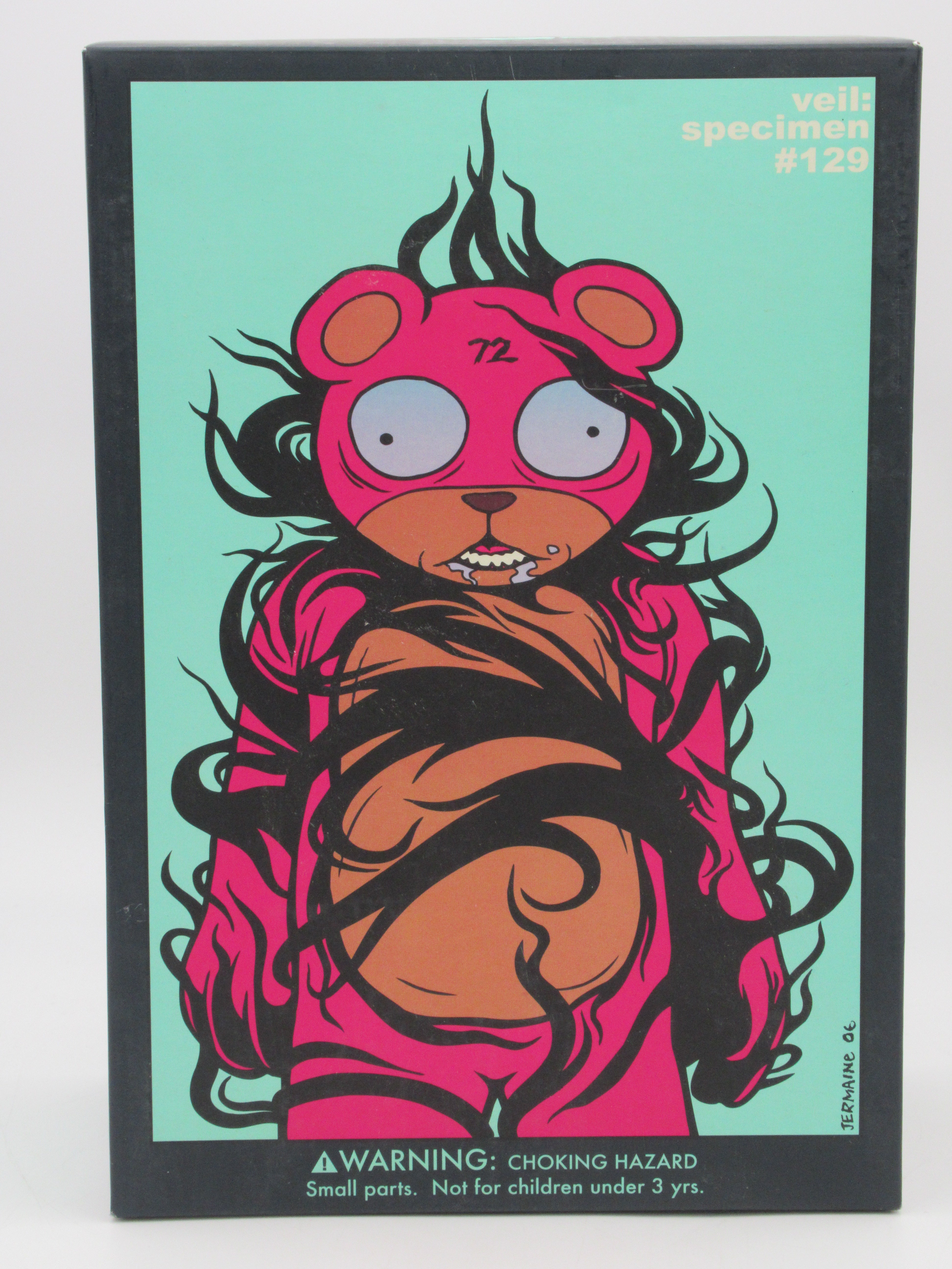 JERMAINE ROGERS Veil Specimen #129 Black GID Vinyl Bear - Strangeco (2006) Art Toy