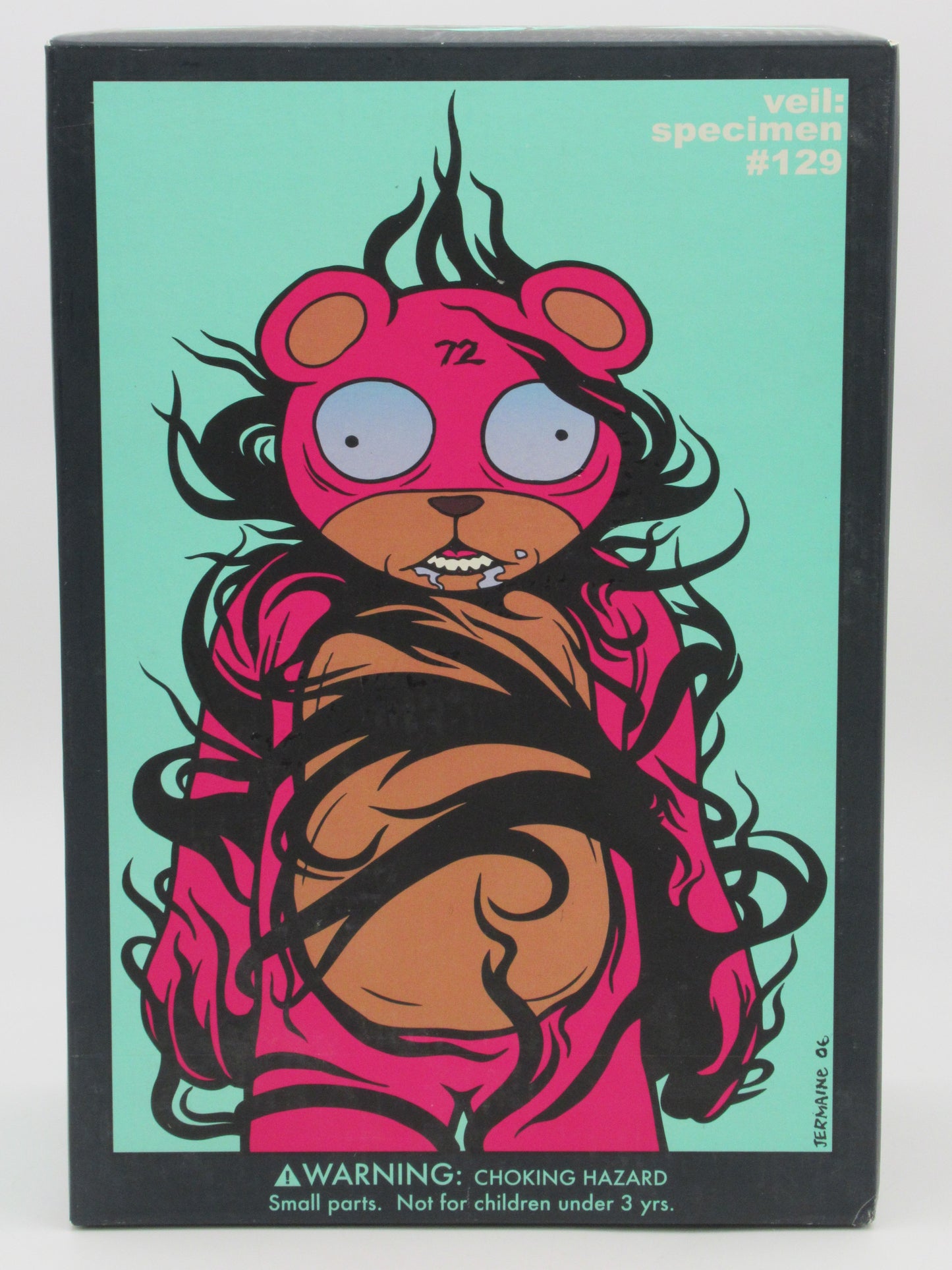 JERMAINE ROGERS Veil Specimen #129 Black GID Vinyl Bear - StrangeCo (2006) Designer Art Toy