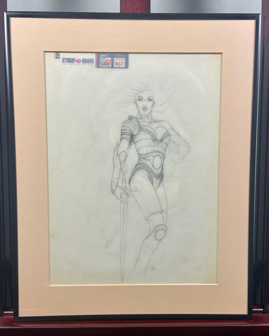 HEAVY METAL Taarna Preliminary Concept Sketch (1981) Framed Chris Achilleos Original Film Production Art