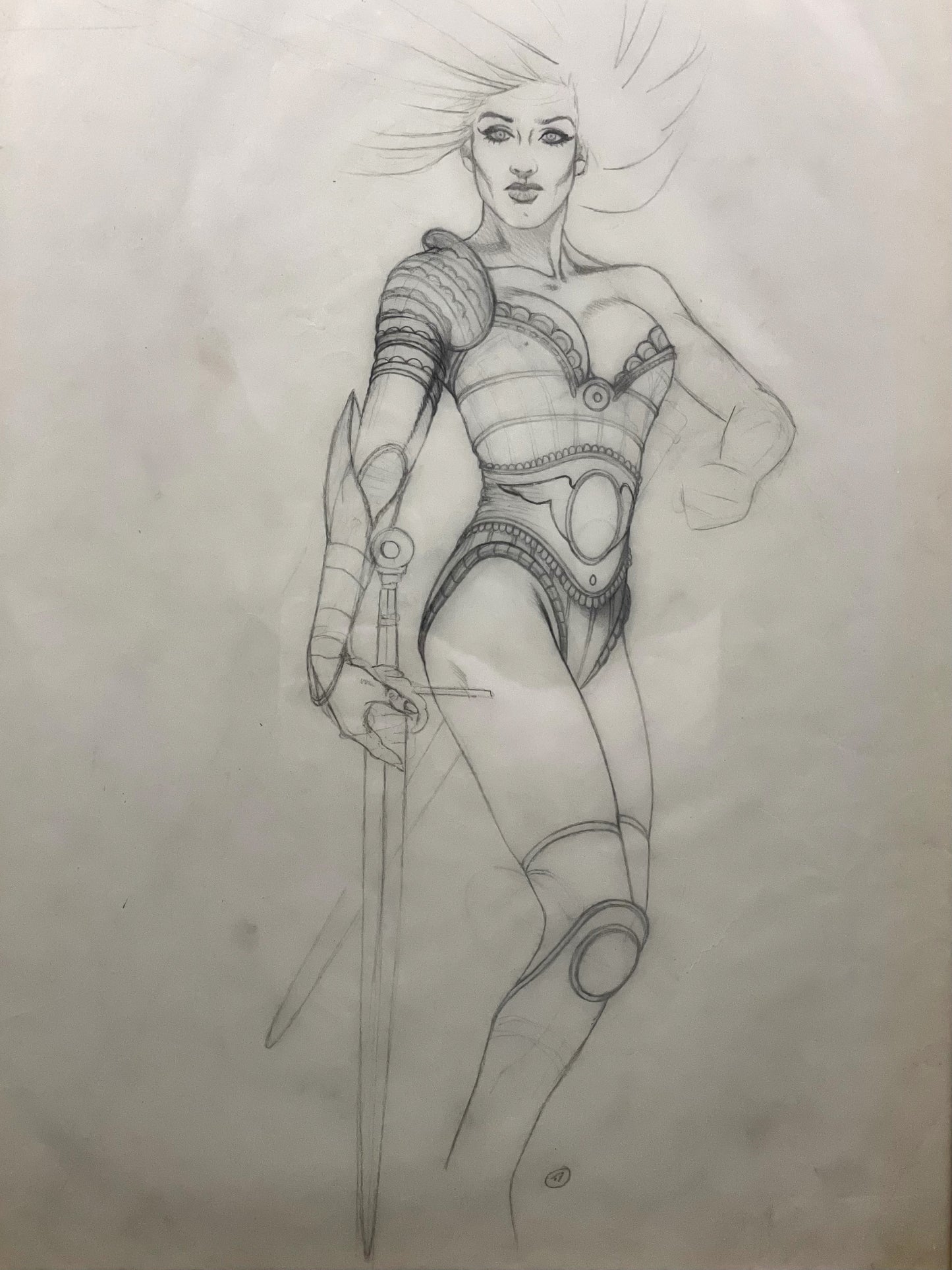 HEAVY METAL Taarna Preliminary Concept Sketch (1981) Framed Chris Achilleos Original Film Production Art