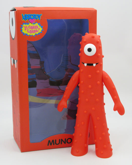 YO GABBA GABBA! Muno 9" Vinyl Figure - Kidrobot (2007) Collectible w/ Original Box