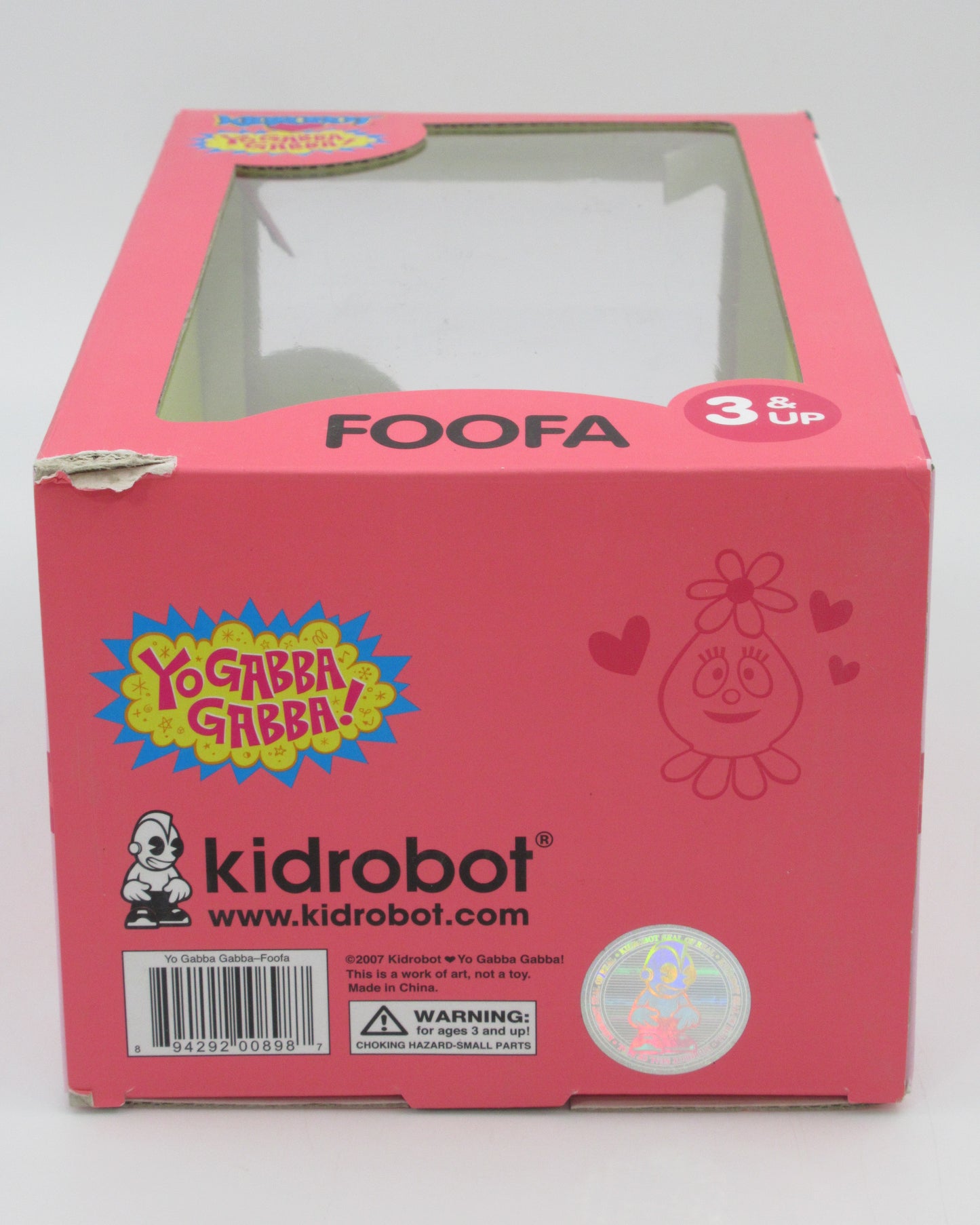 YO GABBA GABBA! Foofa 9" Vinyl Flocked Figure - Kidrobot (2007) w/ Original Box