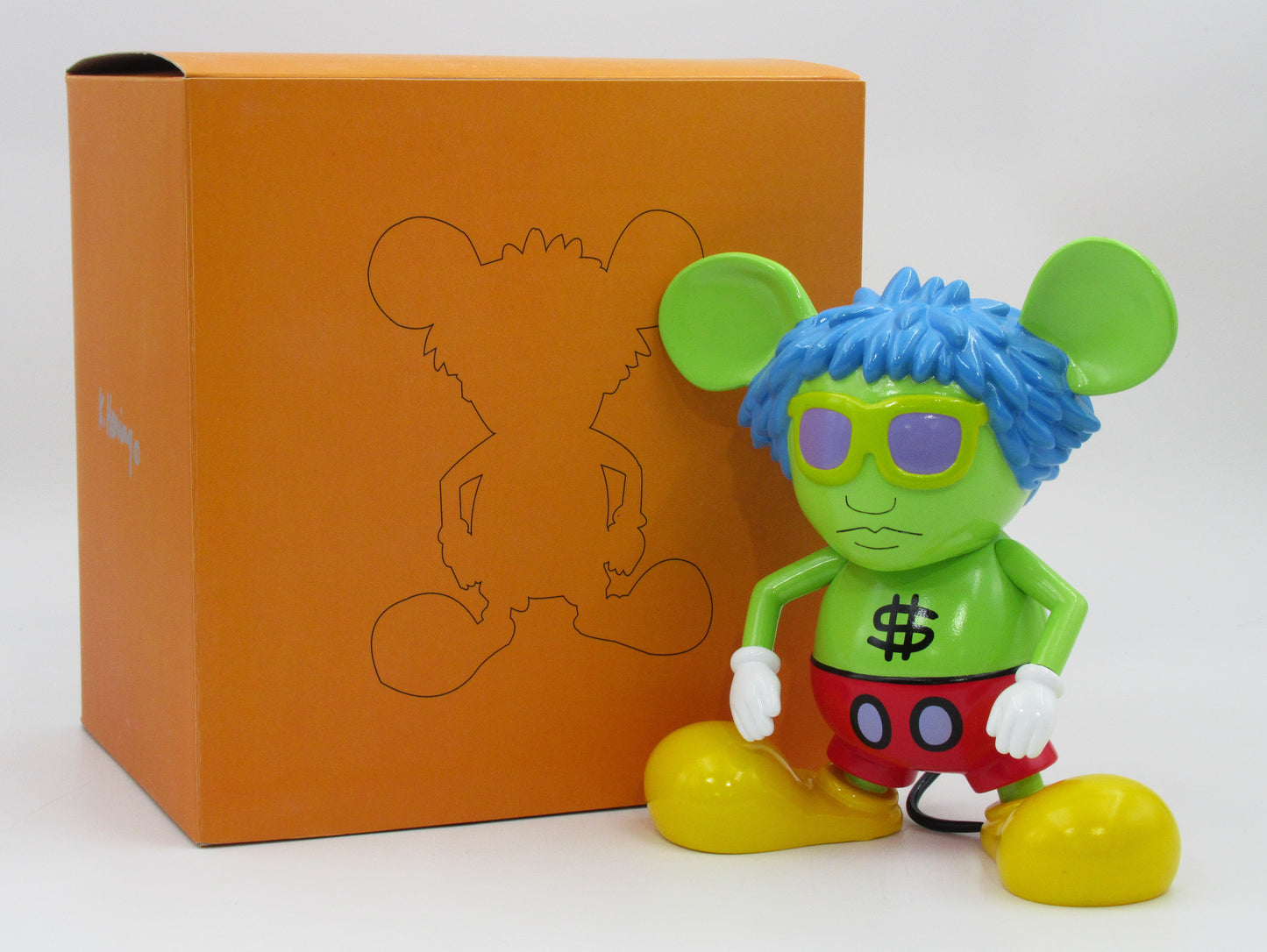 KEITH HARING Andy Mouse Green - 360 Toy Group (2005) Warhol Limited Edition Designer Vinyl Art Toy