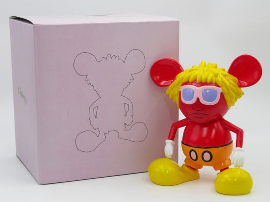 KEITH HARING Andy Mouse Red - 360 Toy Group (2005) Warhol Limited Edition Designer Vinyl Art Toy