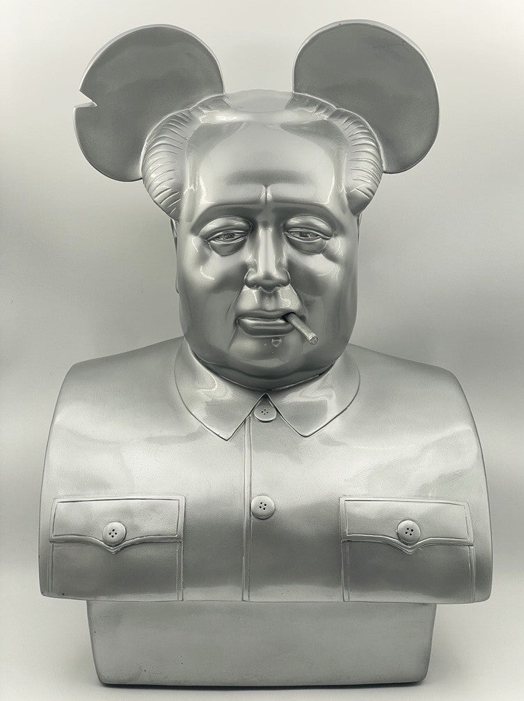 THE BIRD IS THE WORD (Mickey Mao) Silver Bust - Frank Kozik (2009) Limited Edition Designer Art Toy