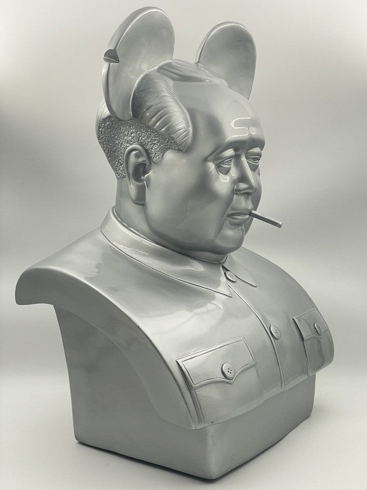 THE BIRD IS THE WORD (Mickey Mao) Silver Bust - Frank Kozik (2009) Limited Edition Designer Art Toy