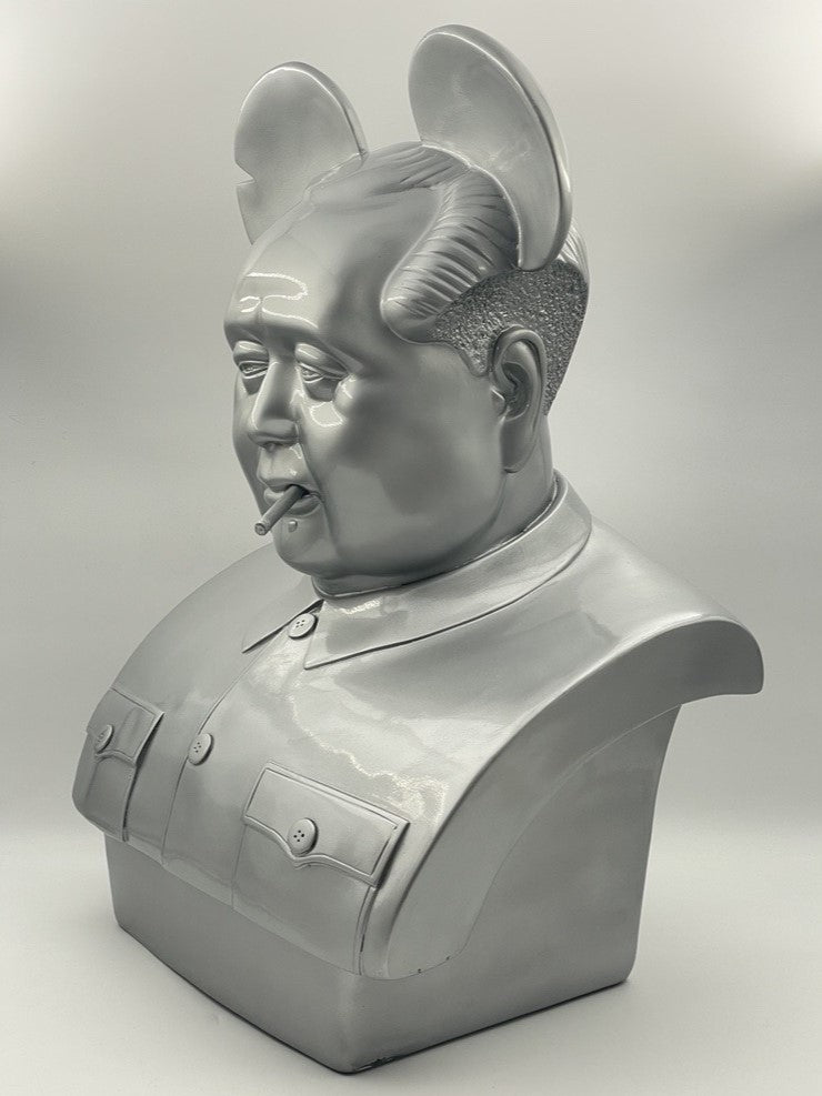 THE BIRD IS THE WORD (Mickey Mao) Silver Bust - Frank Kozik (2009) Limited Edition Designer Art Toy