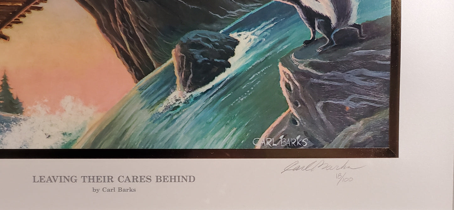 Leaving Their Cares Behind Carl Barks Signed Gold Plate Edition