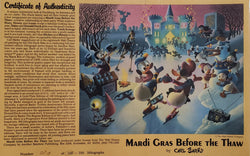 Donald Duck and Uncle Scrooge Mardi Gras Before The Thaw Carl Barks Signed Gold Plate Edition