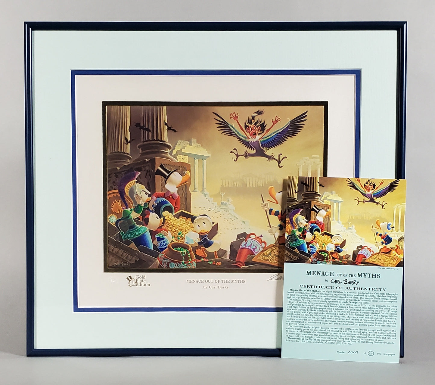 Menace Out Of The Myths Carl Barks Signed Gold Plate Edition