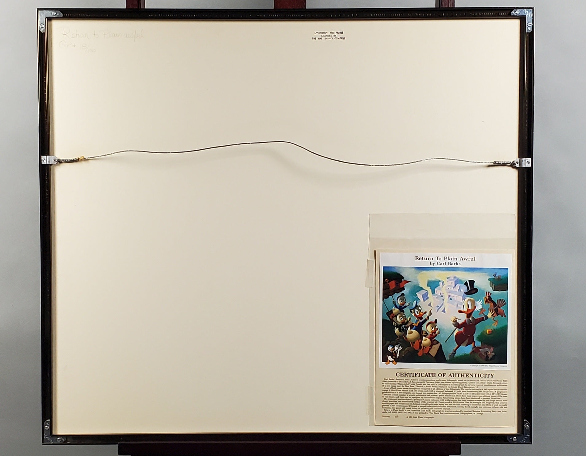 Donald Duck and Uncle Scrooge Return To Plain Awful Carl Barks Signed Gold Plate Edition