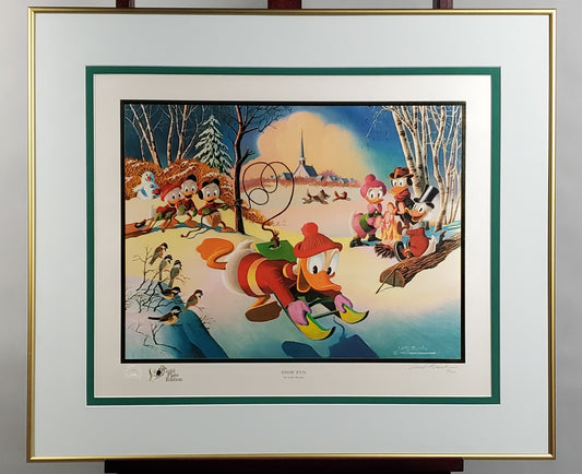 Donald Duck and Uncle Scrooge Snow Fun Carl Barks Signed Gold Plate Edition