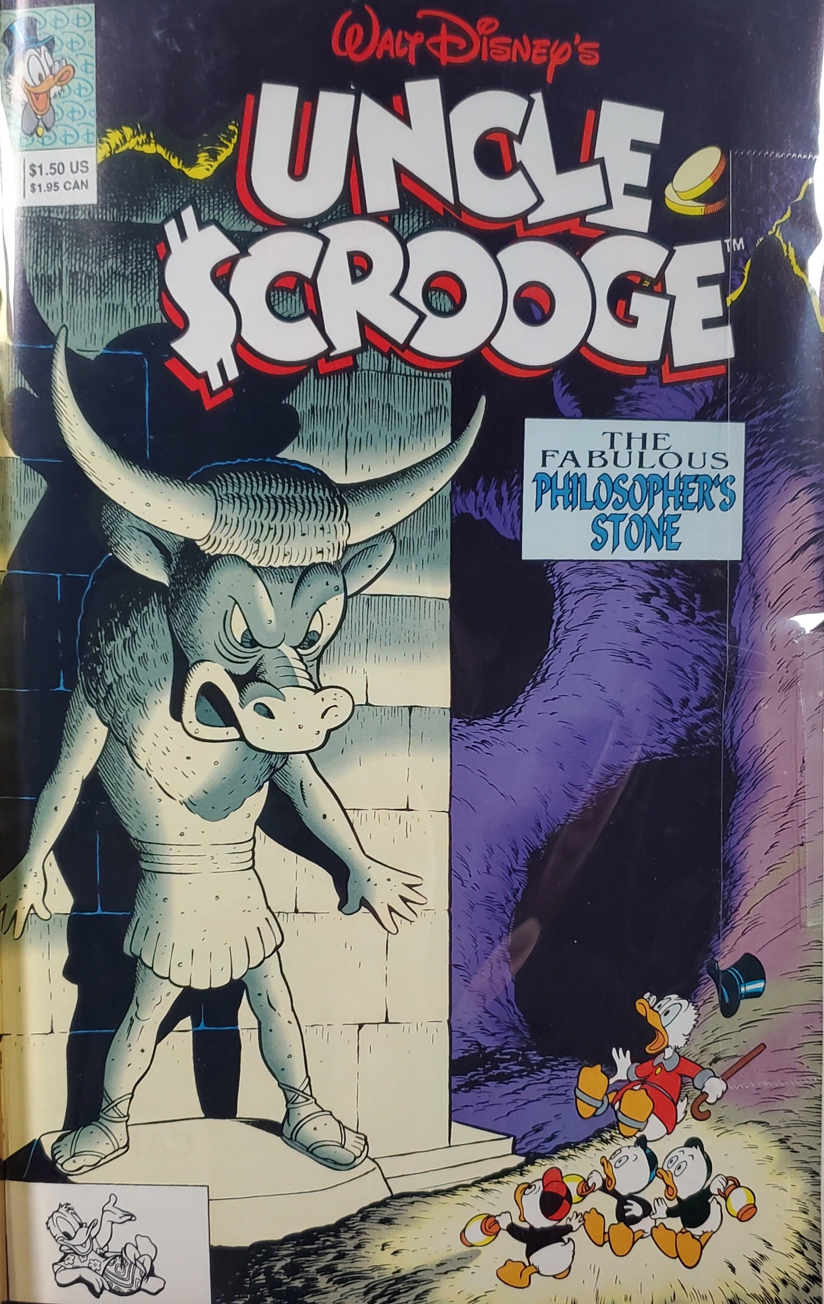 Donald Duck and Uncle Scrooge Stone That Turns All Metals Gold Carl Barks Signed Gold Plate Edition