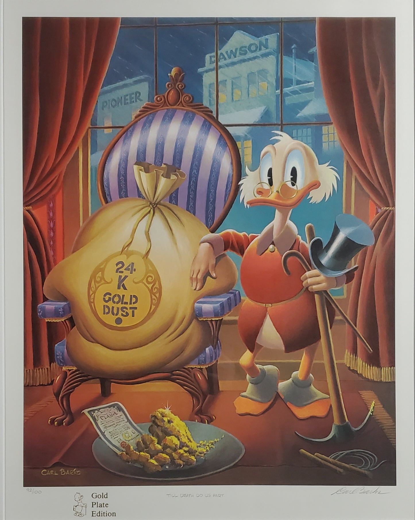 Uncle Scrooge Till Death Do Us Part Carl Barks Signed Gold Plate Edition