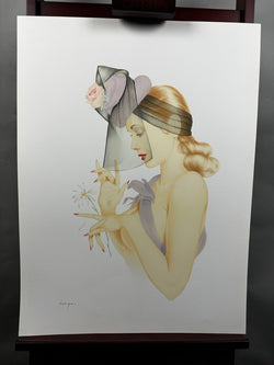 Back to the Past Collectibles - Alberto Vargas He Loves Me 1939 lithographic art full image.