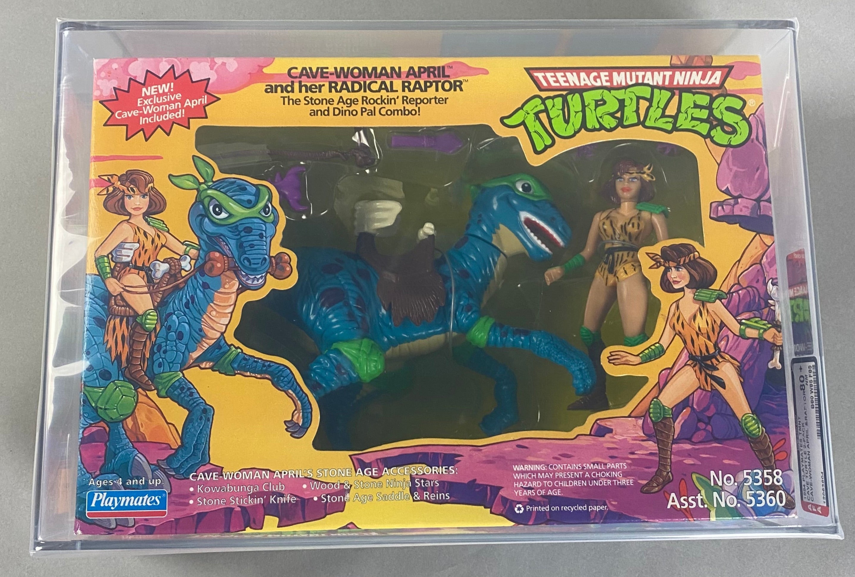 Teenage Mutant Ninja Turtles Cave Woman April and Radical Raptor graded AFA 80+. Front photo.