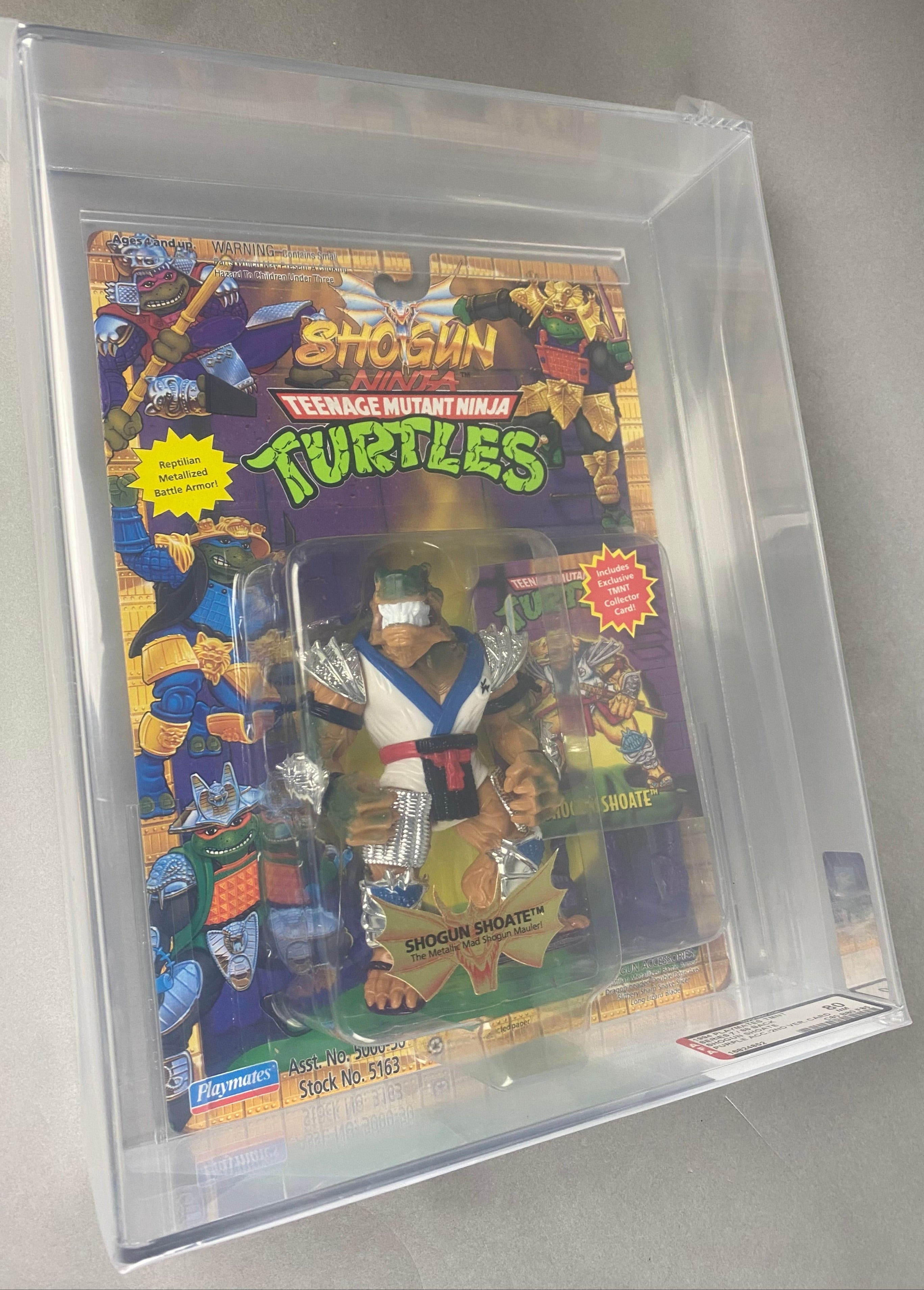 Teenage Mutant Ninja Turtles Shogun Shoate boxed figure AFA graded 80.  Front photo.