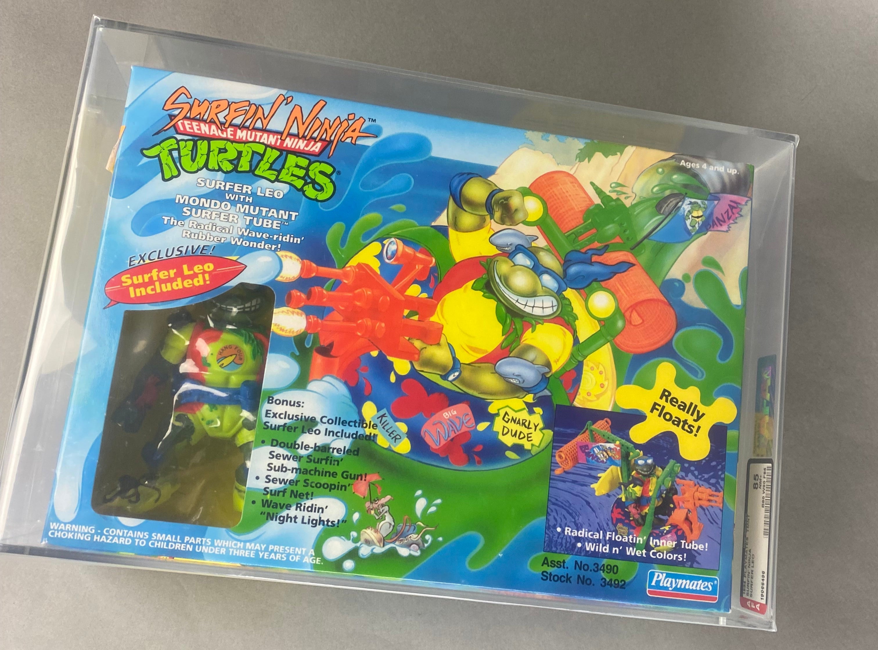 Teenage Mutant Ninja Turtles Shogun Shoate boxed figure AFA graded 85. Front photo.